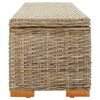 vidaXL Skrzynia, 110 cm, naturalny rattan kubu i lite drewno mahoniowe
