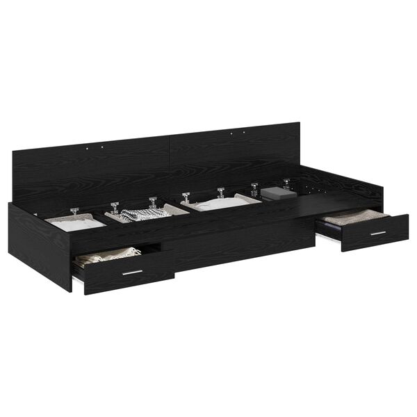 vidaXL Ramka ł&oacute;żka Czarny Dąb 70 x 190 cm Materiał drewnopochodny