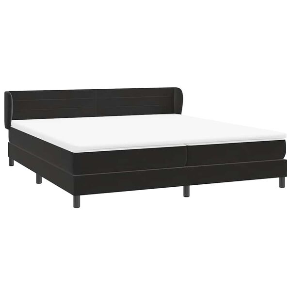 vidaXL Ł&oacute;żko typu Box Spring z materacami Czarny 180x220 cm Aksamit