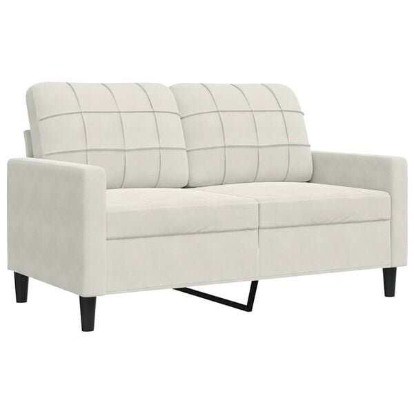 vidaXL Sofa 2-osobowa, kremowy, 120 cm, tapicerowana aksamitem