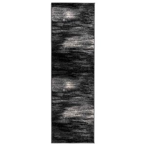 vidaXL Dywan Bieżnik FLORNES Tkany Czarny Pędzle 67 x 200 cm PP 7 mm