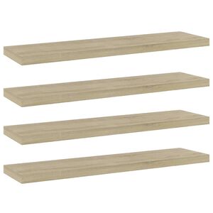 vidaXL P&oacute;łki na książki, 4 szt., kolor dąb sonoma, 40x10x1,5 cm