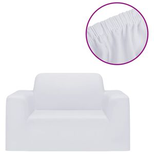 vidaXL Elastyczny pokrowiec na sofę, biały, dżersejowy