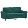 vidaXL 2-osobowa sofa z poduszkami, ciemnozielona, 140 cm, aksamit