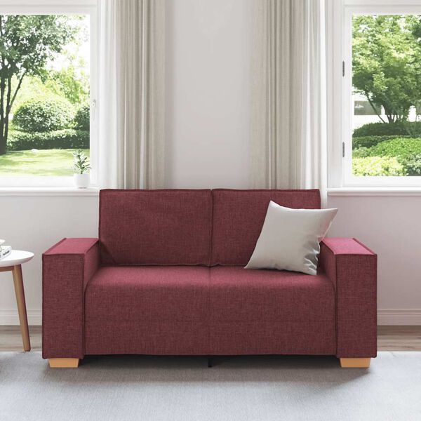vidaXL Sofa 2-osobowa w kolorze czerwonego wina 160x78x84 cm Tkanina