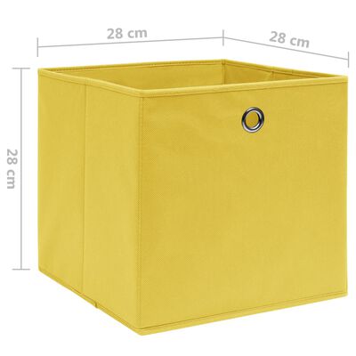 vidaXL Pudełka z włókniny, 10 szt., 28x28x28 cm, żółte