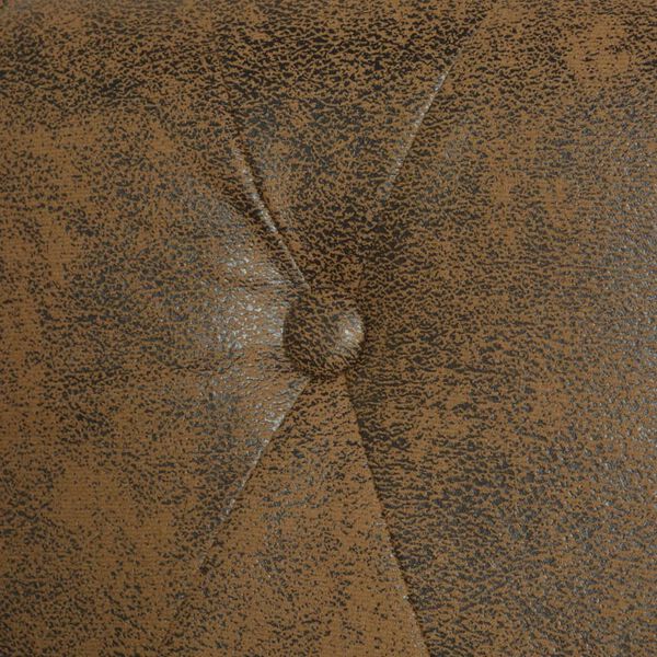 vidaXL Sofa Chesterfield 2-osobowa, brązowa, sztuczna sk&oacute;ra