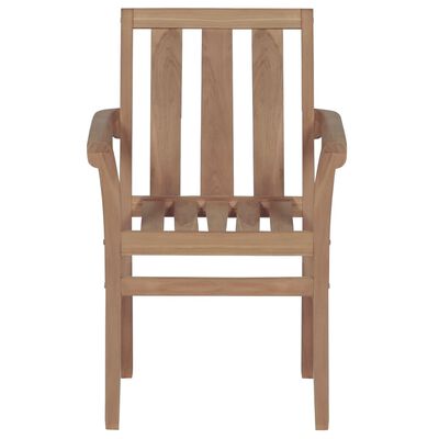 vidaXL Sztaplowane krzesła ogrodowe, 4 szt., lite drewno tekowe