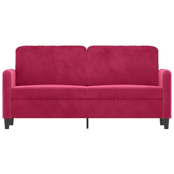 vidaXL Sofa 2-osobowa, winna czerwień, 140 cm, tapicerowana aksamitem