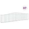 vidaXL Kosze gabionowe, 7 szt, 400x30x80/100 cm, galwanizowane żelazo