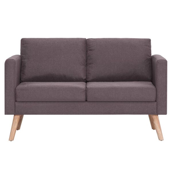 vidaXL Sofa 2-osobowa, tapicerowana tkaniną, taupe