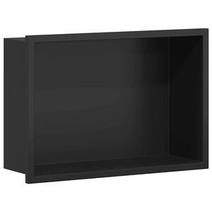 vidaXL Nisza prysznicowa Czarny 30 x 20 x 9,5 cm Stal nierdzewna