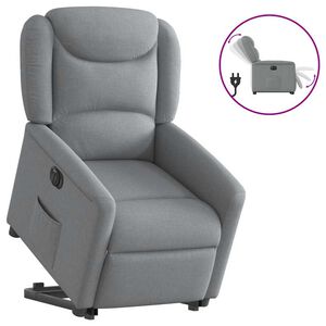 vidaXL Podnoszony fotel masujący, elektryczny, rozkładany, jasnoszary