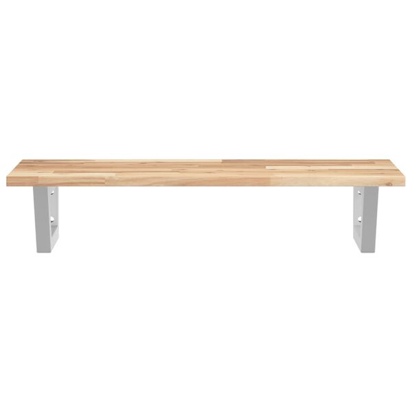 vidaXL Półka ścienna pod umywalkę, stal i lite drewno akacjowe