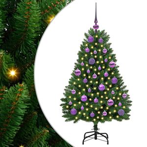 vidaXL Sztuczna choinka 120 cm 150 LED Ciepła biel PVC i stal zielony