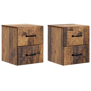 vidaXL Wisząca Szafka Nocna 2 szt. Stare drewno 34,5 x 33 x 40 cm