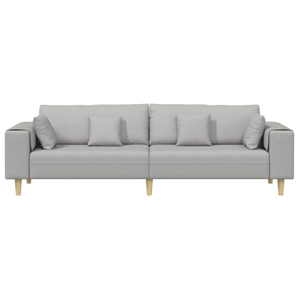 vidaXL Sofa z poduszką Szary chmur 250 x 77 x 76 cm tkanina