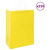 vidaXL Torby papierowe 250 szt. z uchwytami ż&oacute;łte 32x17x44 cm