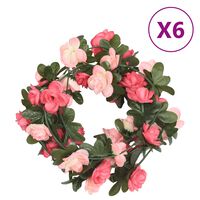 vidaXL Sztuczne girlandy kwiatowe, 6 szt., różane, 240 cm