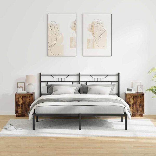 vidaXL Szafka Nocna z 2 pcs Dąb wędzony 39 x 34.5 x 50 cm