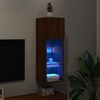 vidaXL Szafka TV, z LED, brązowy dąb, 30,5x30x90 cm