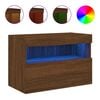 vidaXL Ścienna szafka TV z LED, brązowy dąb, 60x30x40 cm