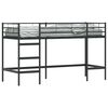 vidaXL Ł&oacute;żko piętrowe dla dzieci Gładki Czarny 75 x 190 cm Stal