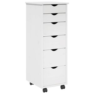 vidaXL Rolkowa szafka 34 x 39 x 93,5 cm Lite drewno sosnowe Biały