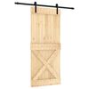 vidaXL Drzwi przesuwne Naturalny i czarny 90 x 210 cm