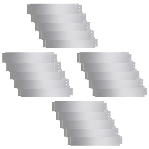 vidaXL Obrzeże trawnikowe, 20 szt. stal galwanizowana, 100x20cm