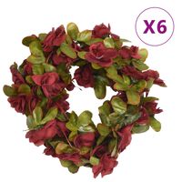 vidaXL Sztuczne girlandy kwiatowe, 6 szt., winna czerwień, 250 cm