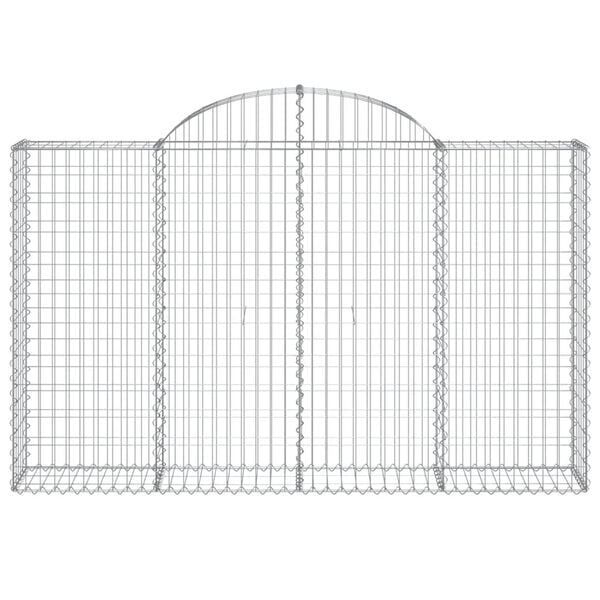 vidaXL Kosze gabionowe, 3 szt, 200x30x120/140 cm, galwanizowane żelazo