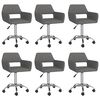 vidaXL Obrotowe krzesła stołowe, 6 szt., ciemnoszare, obite tkaniną