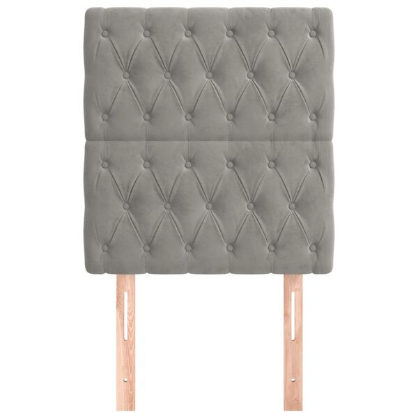 vidaXL Zagł&oacute;wek jasnoszary 80x7x118/128 cm aksamit