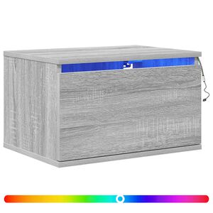 vidaXL Wisząca szafka nocna z podświetleniem LED, szary dąb sonoma