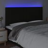 vidaXL Zagł&oacute;wek do ł&oacute;żka z LED, czarny, 180x5x118/128 cm, tkanina