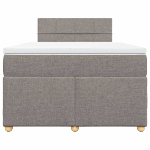 vidaXL Ł&oacute;żko kontynentalne z materacem, taupe, tkanina, 120x200 cm