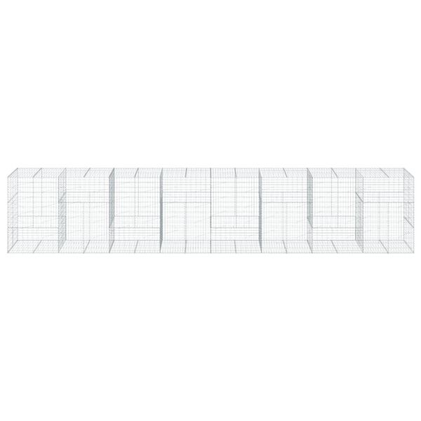 vidaXL Kosz gabionowy z pokrywą, 800x100x150 cm, galwanizowane żelazo