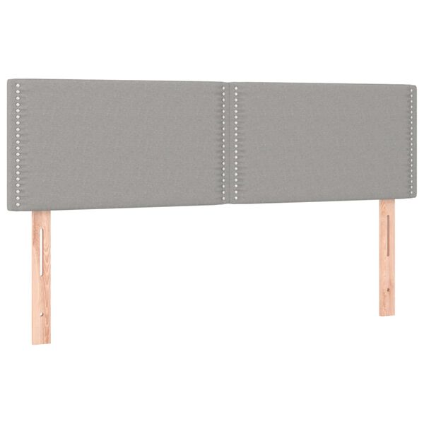 vidaXL Zagł&oacute;wki do ł&oacute;żka, 2 szt., jasnoszare, 72x5x78/88 cm, tkanina