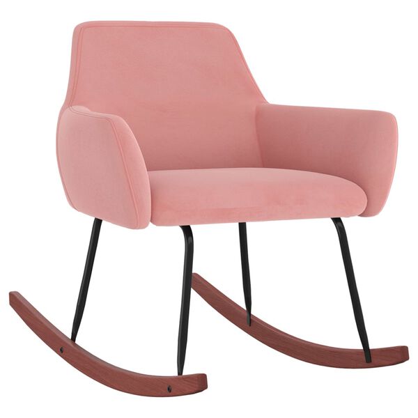 vidaXL Fotel bujany, r&oacute;żowy, tapicerowany aksamitem