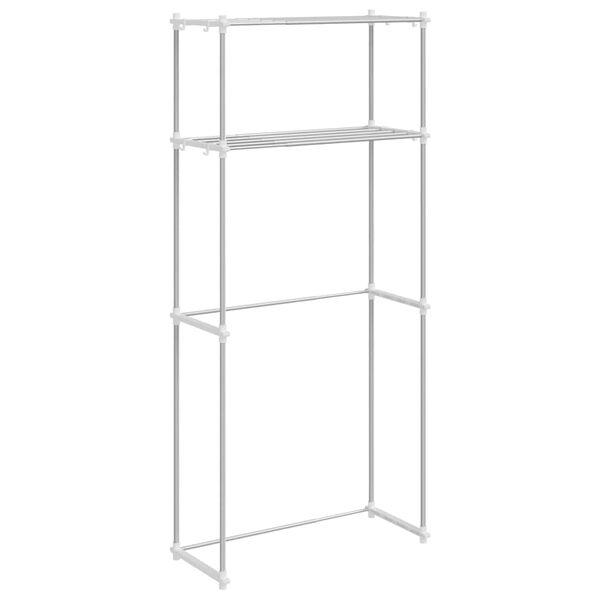 vidaXL P&oacute;łka na pralkę Biały 70 x 27 x 136 cm Aluminium