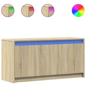 vidaXL Szafka pod TV z LED, dąb sonoma, 100x34x50 cm