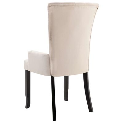 vidaXL Krzesła stołowe z podłokietnikami, 4 szt., beżowe, tkanina