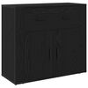 vidaXL Highboard Czarny Dąb 80 x 33 x 150 cm Materiał drewnopochodny