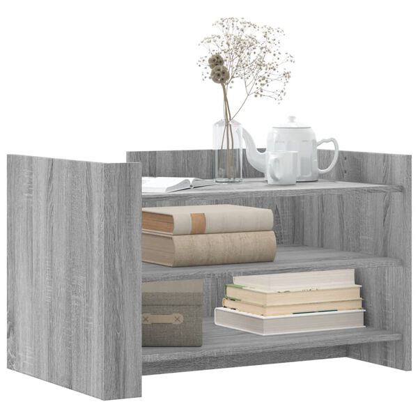 vidaXL Stolik kawowy, szary dąb, 80x50x50 cm, materiał drewnopochodny