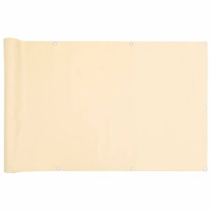 vidaXL Osłona balkonowa, kremowa, 600x90 cm, PVC