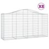 vidaXL Kosze gabionowe, 8 szt, 200x50x100/120 cm, galwanizowane żelazo