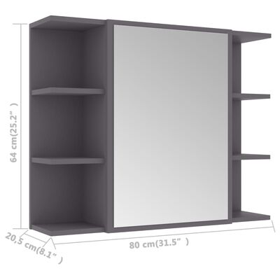 vidaXL 4-częściowy zestaw mebli łazienkowych, szary, płyta wiórowa