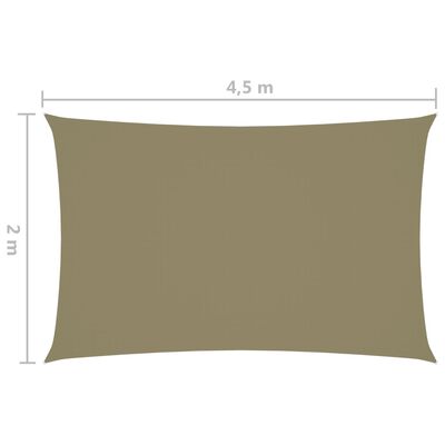 vidaXL Prostokątny żagiel ogrodowy, tkanina Oxford, 2x4,5 m, beżowy