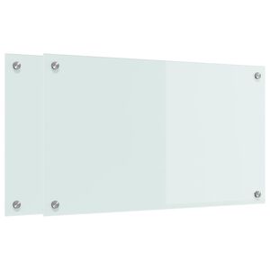 vidaXL Panel kuchenny 2 szt. Biały 70 x 40 cm szkło hartowane